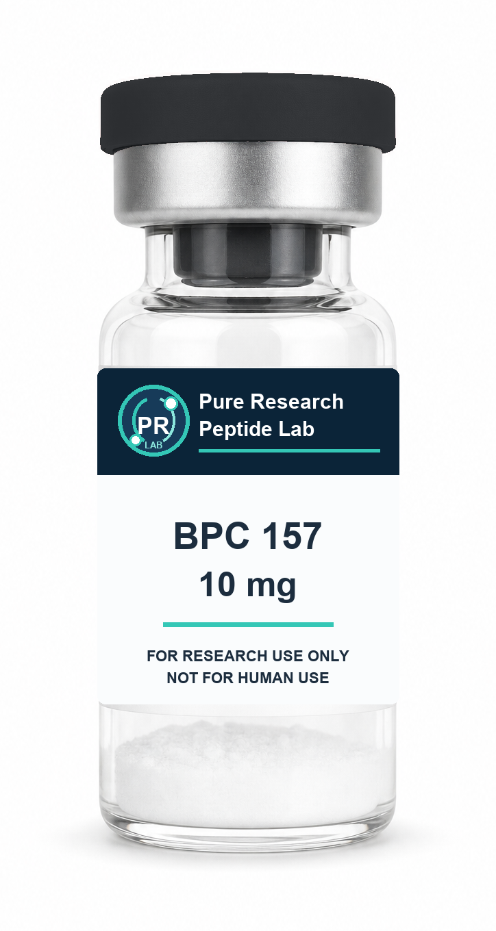 BPC 157 10 mg Pure Research Peptide Lab vial with white powder
