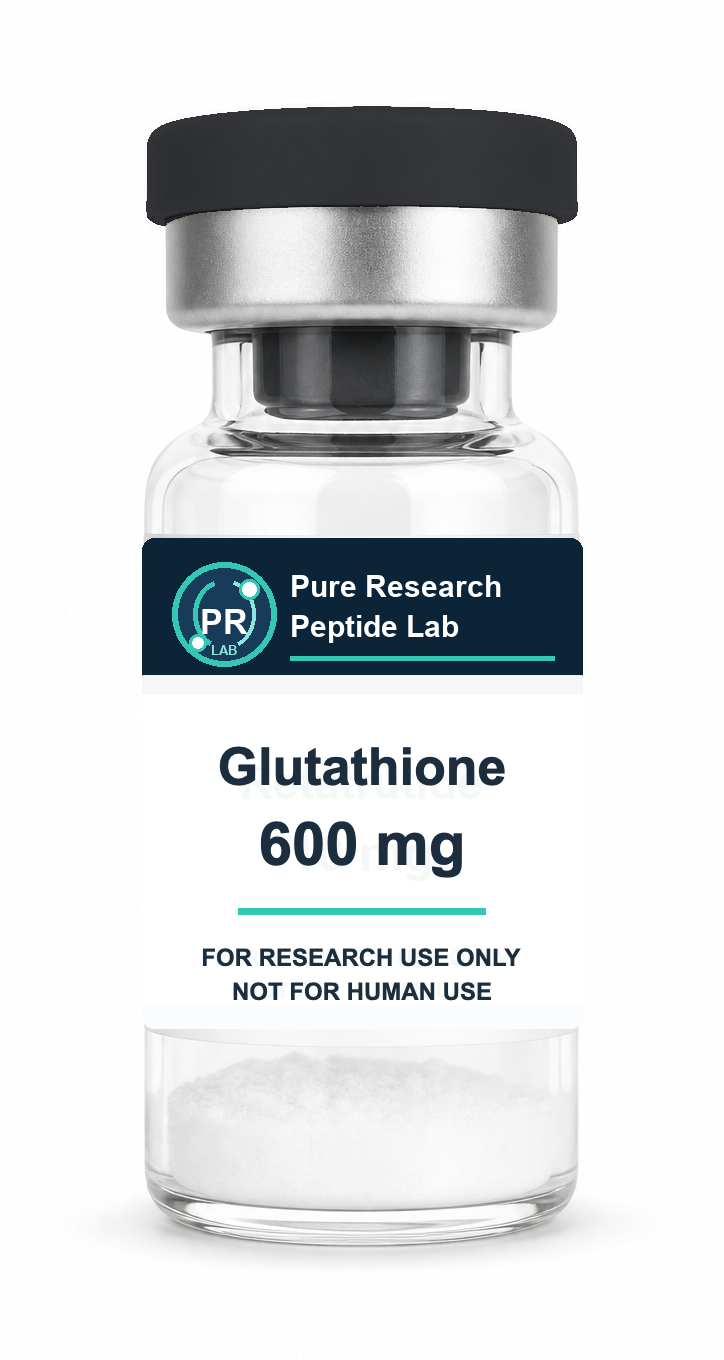 Glutathione 600 mg Pure Research Peptide Lab vial with white powder