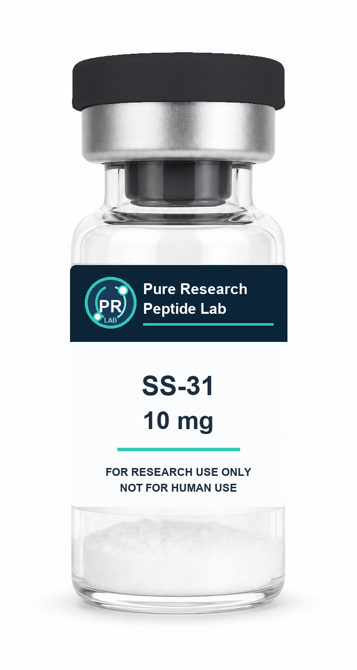 SS-31 10 mg Pure Research Peptide Lab vial with white powder
